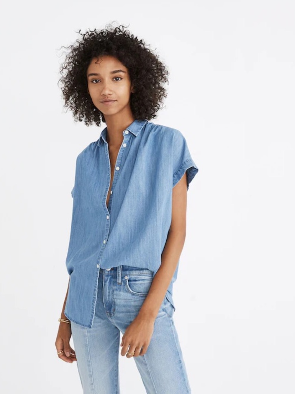 Madewell-Central Shirt in Roberta Indigo (Size: Medium)